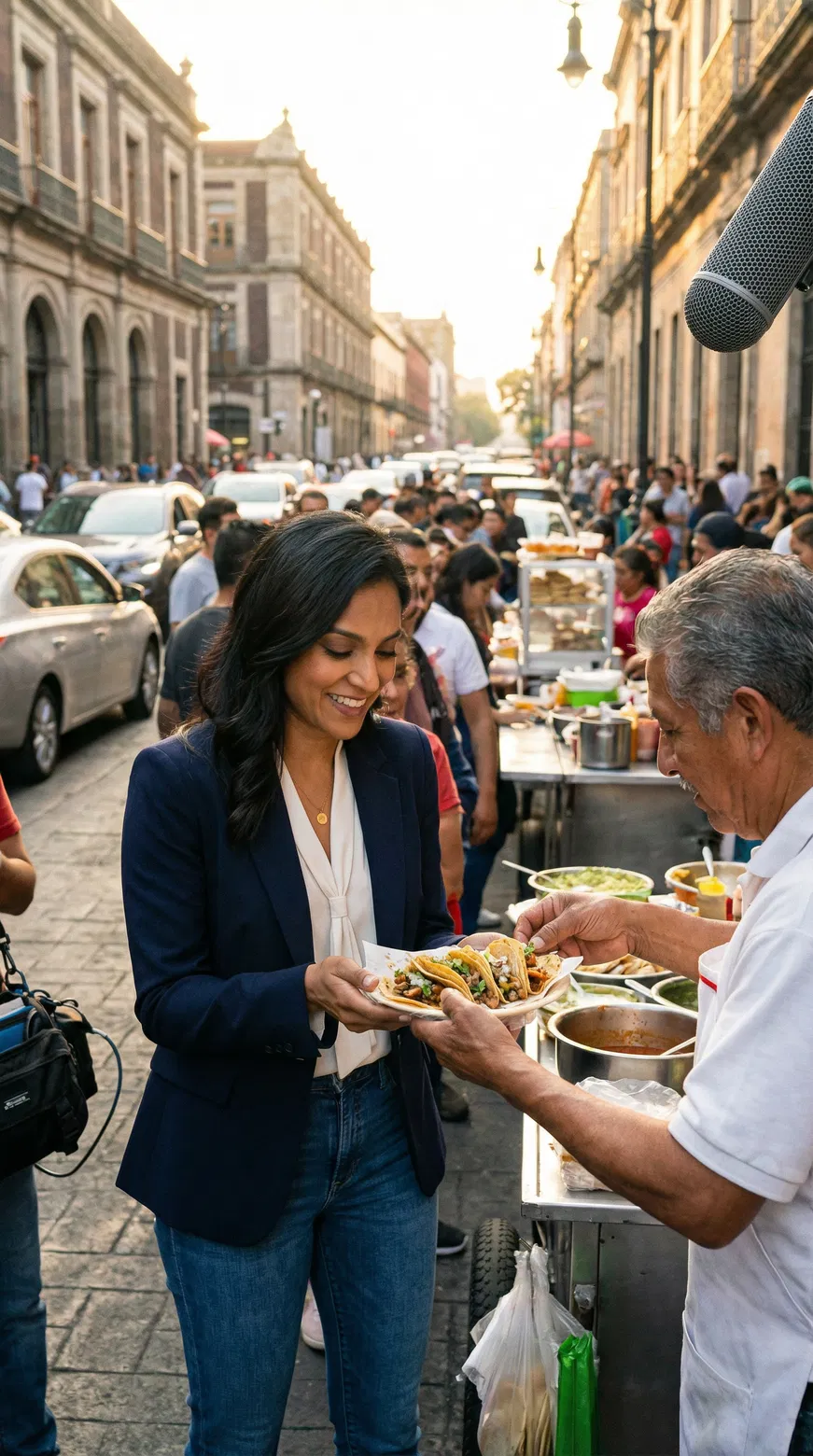 Valentina at taco stand