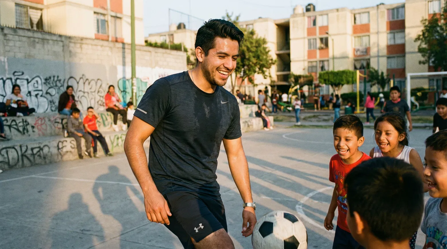 Diego playing soccer