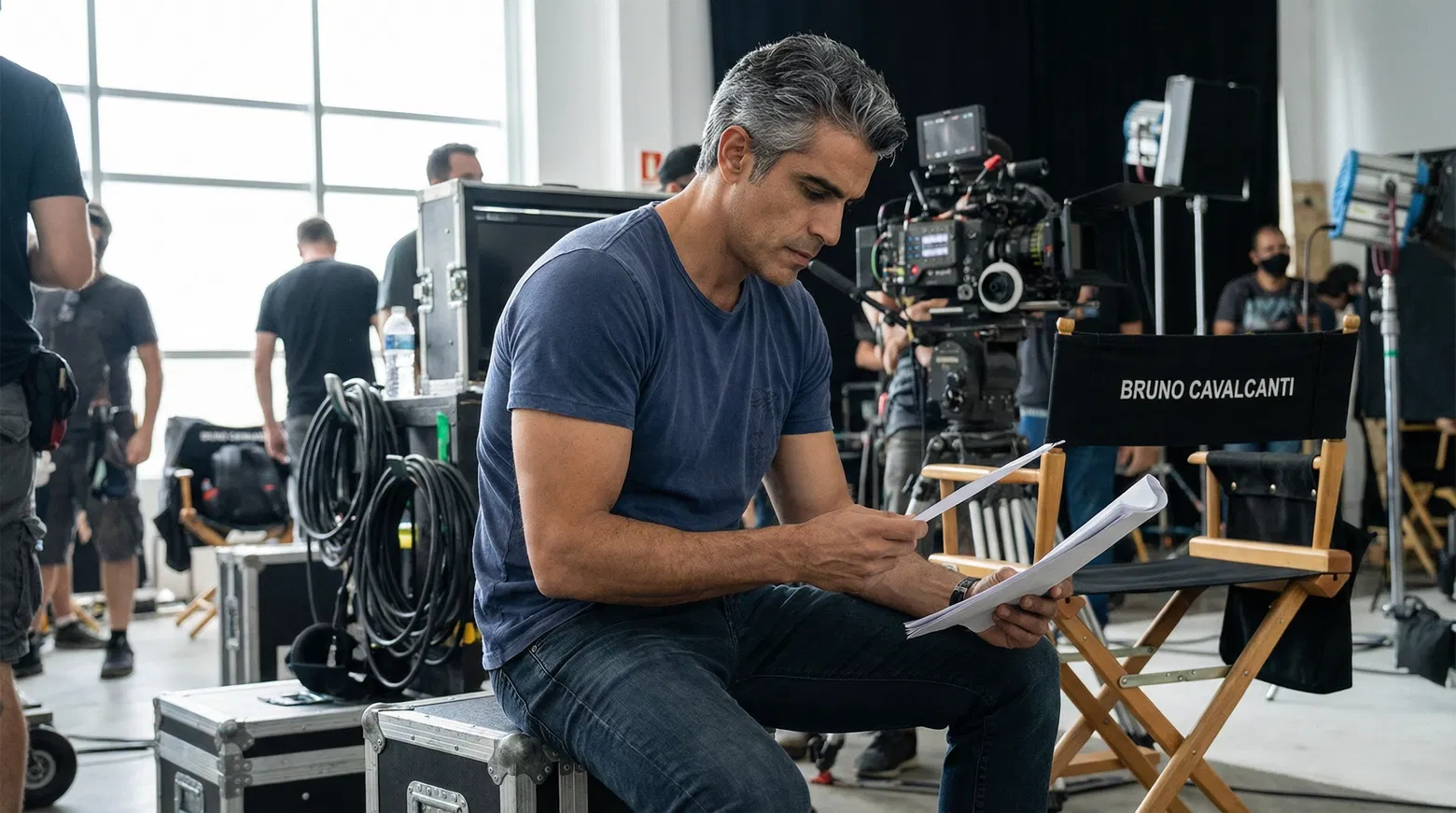 Bruno reviewing script