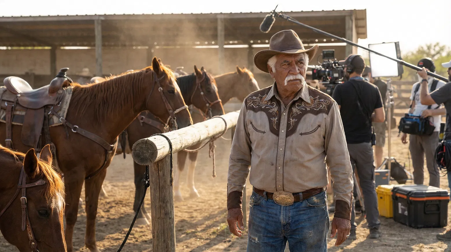 Don Aurelio with horses