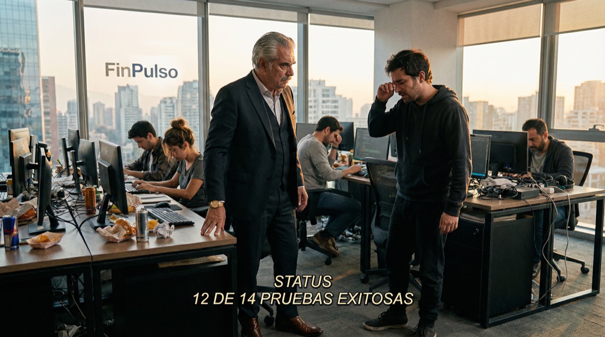 Don Hernando steht um 8 Uhr am Demo-Tag im Büro, trägt seinen formellen Anzug. Das erschöpfte Team versammelt sich um ihn. Sebastián liefert den Statusbericht: 85% Erfolgsrate. Das Gesicht des alten Ranchers verrät nichts.