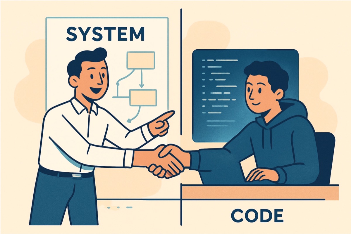 Consultants and developers collaborating across boundaries