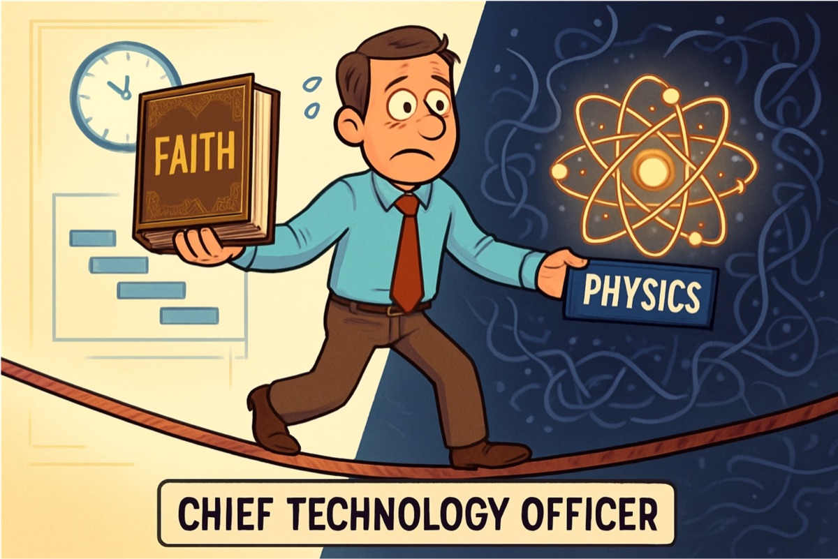The CTO balancing organizational faith in process with the physics of software reality