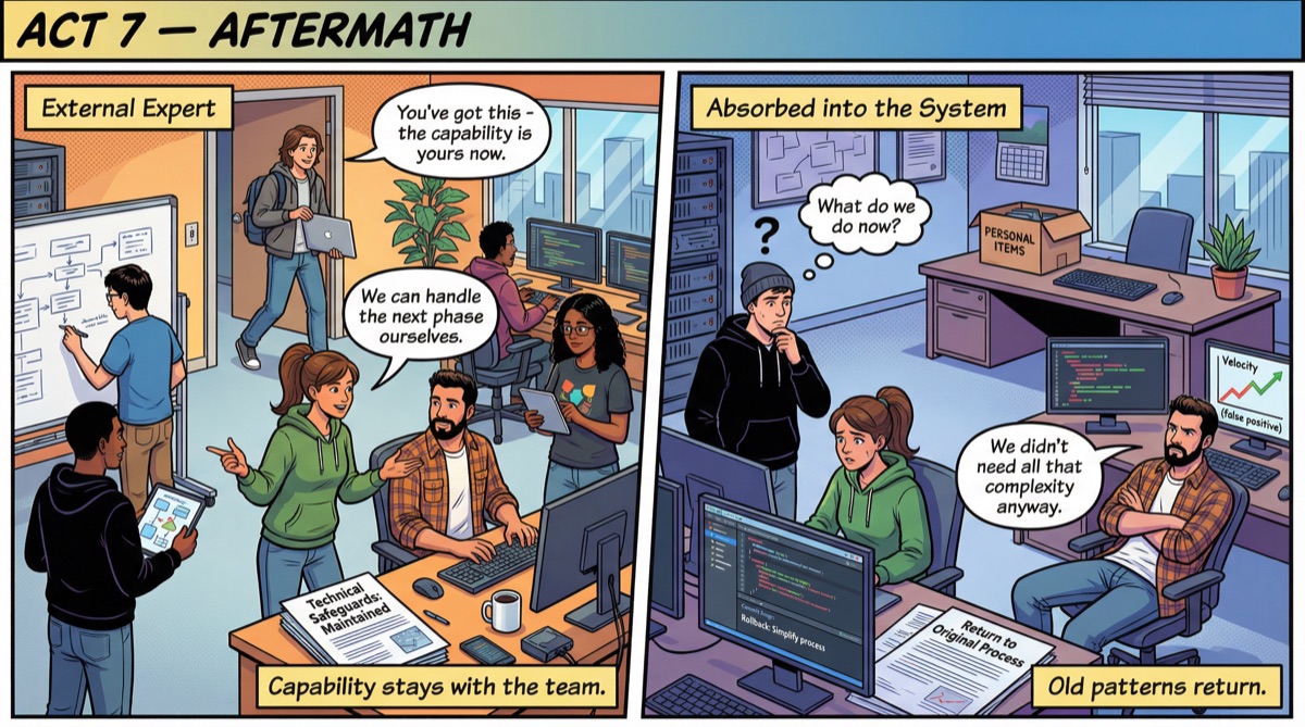 Acto 7: Consecuencias — Los efectos a corto plazo divergen