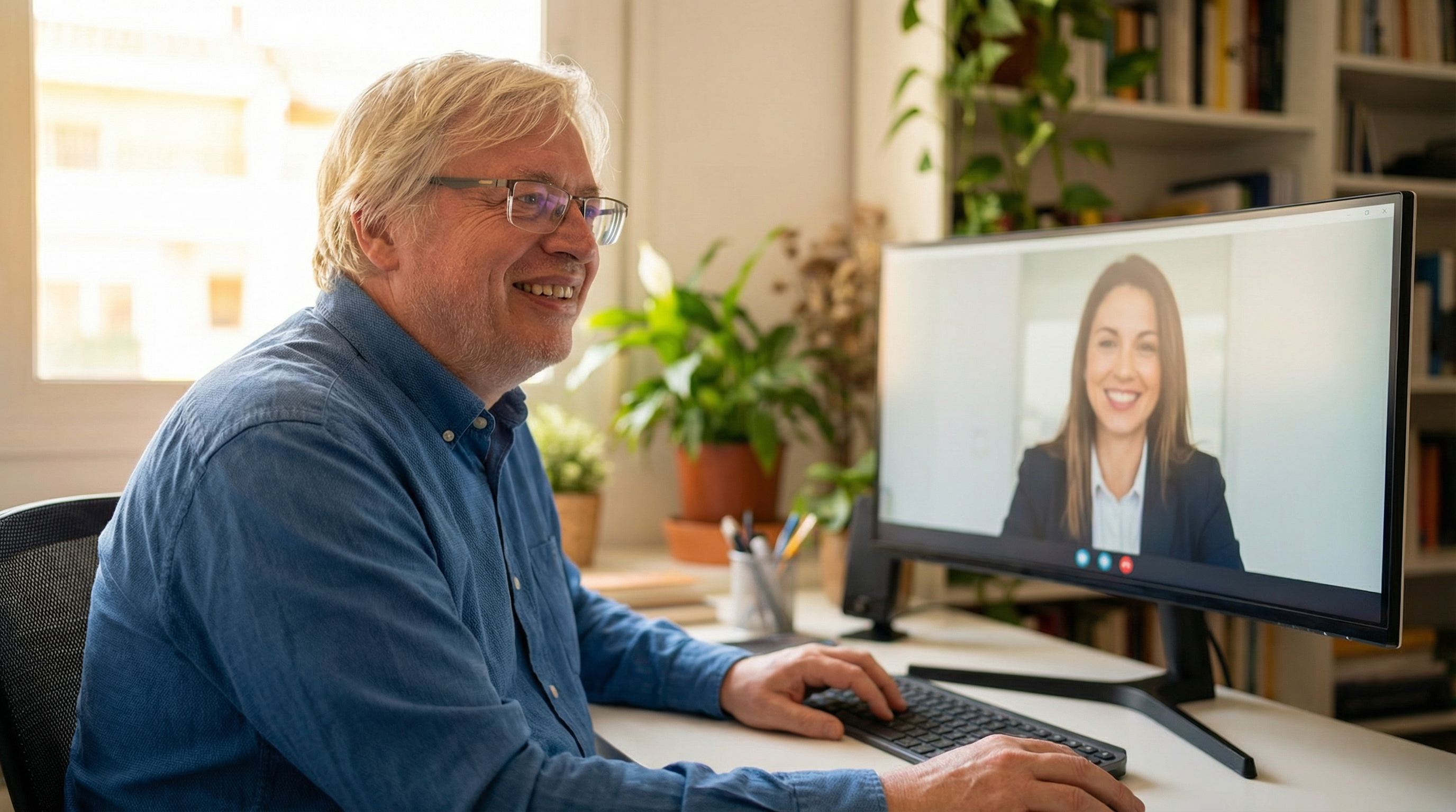 Remote-Videogespräch mit Führungskraft