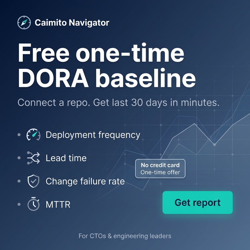 Kostenlose einmalige DORA-Baseline für Caimito Navigator