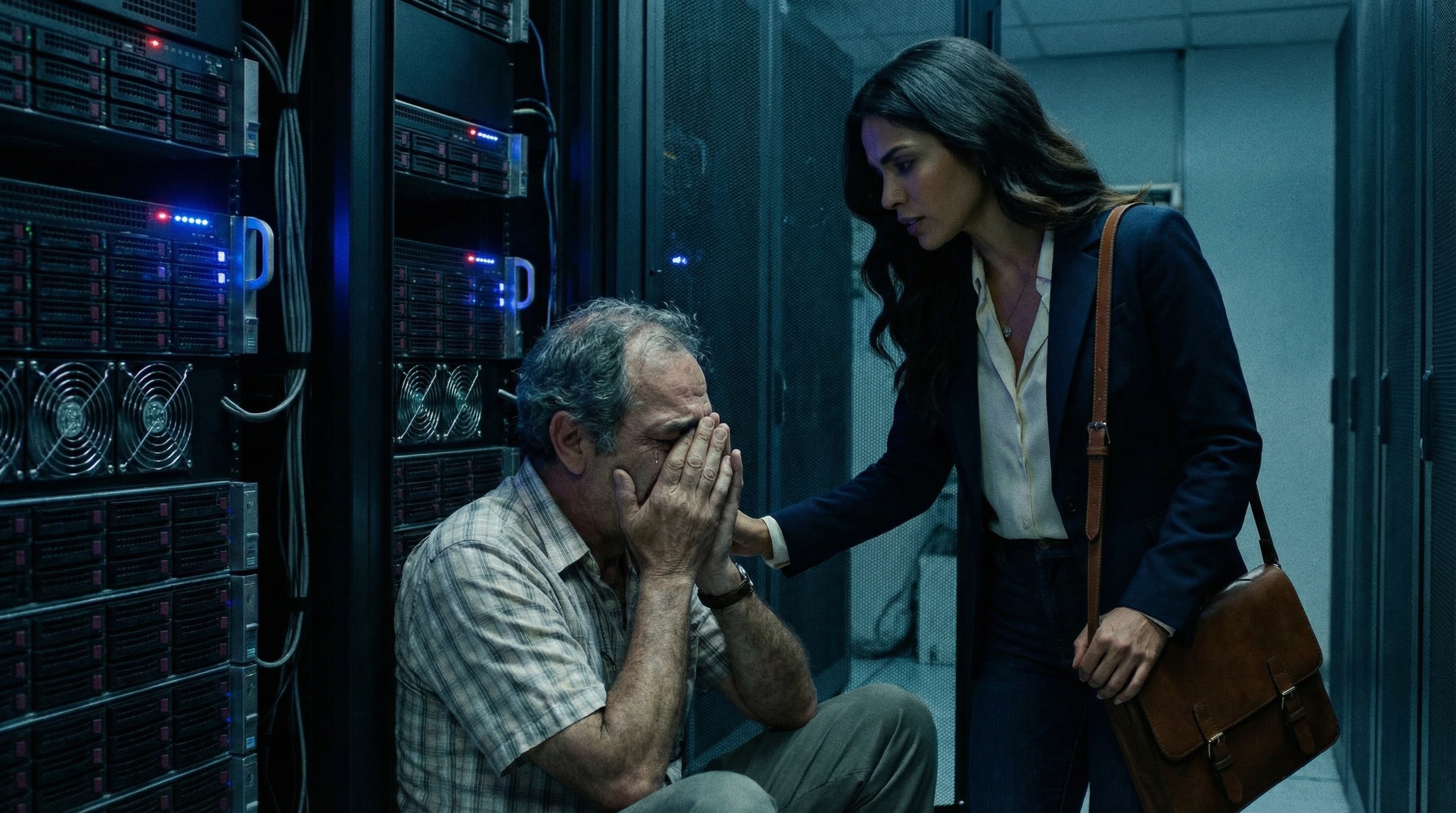 Héctor und Valentina im Serverraum