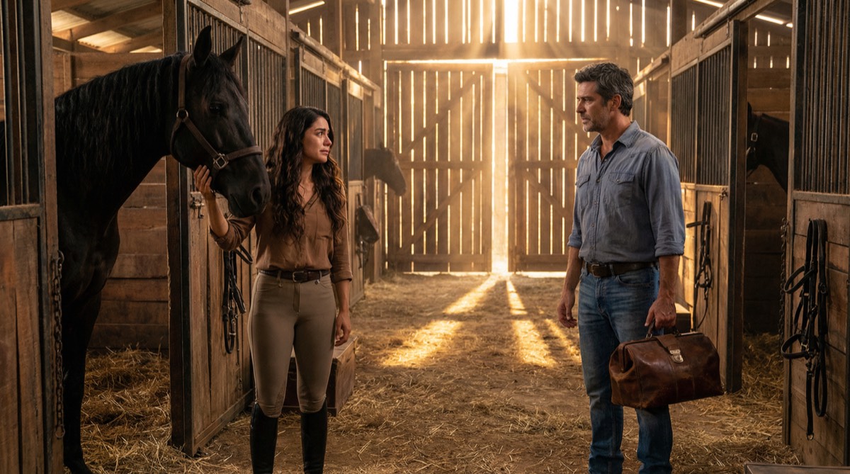 Camila und Emiliano in den Ställen, beim Abschied