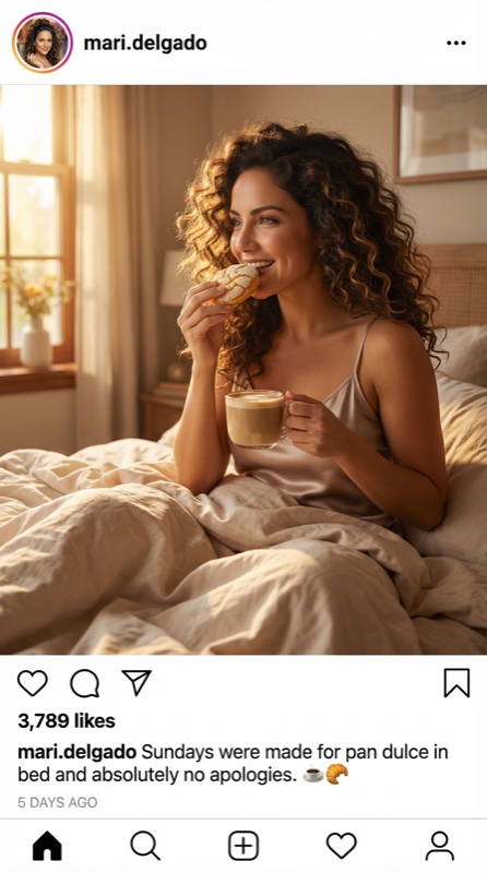 Publicación de Instagram del personaje