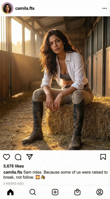 Publicación de Instagram del personaje