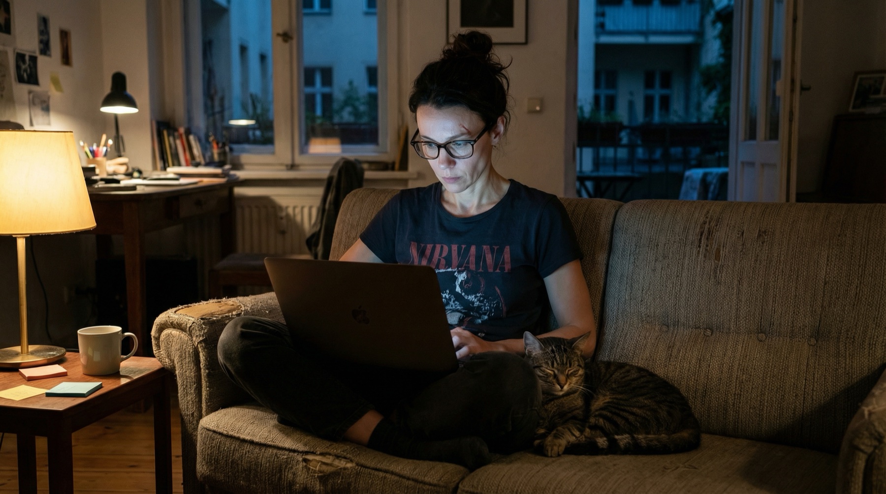 Katja überprüft ihre ersten Logs